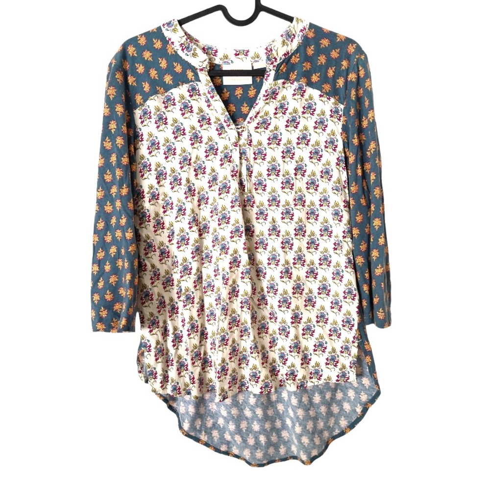 Anthropologie Blue and White Floral Blouse - Picture 8 of 12